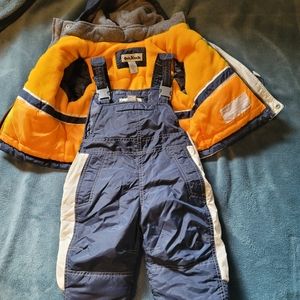 12 months snow jacket and bib pants